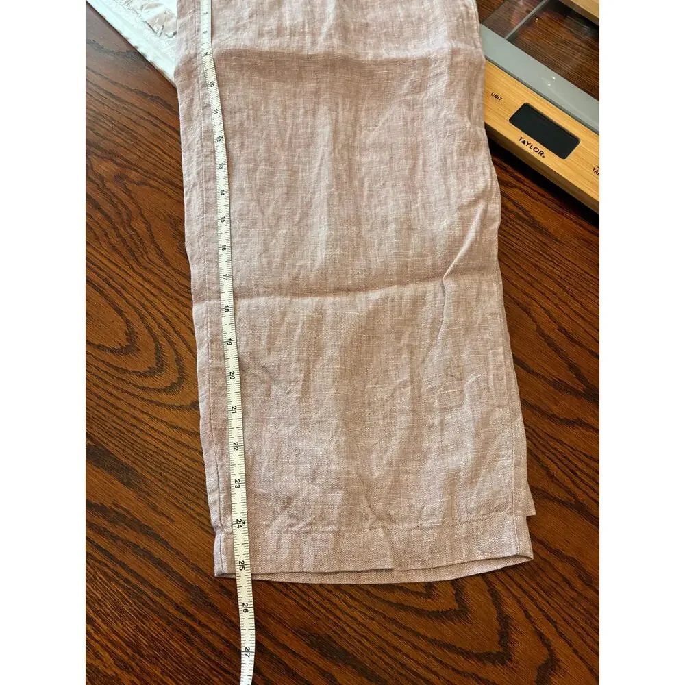 Quince 100% European Linen Pants Pink Chambray Women's Size Large